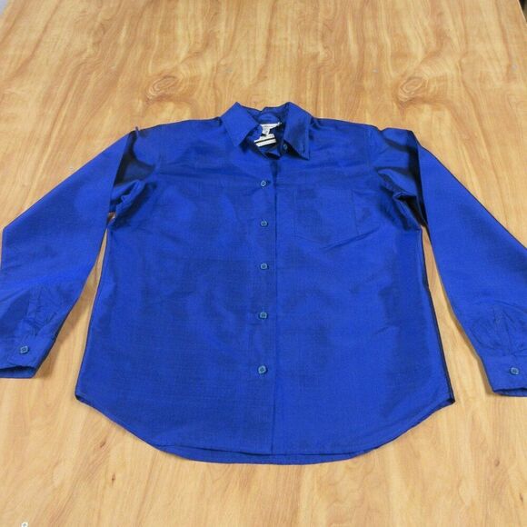 MARISA BARATELLI 100% Silk Royal Blue Long Sleeve Shirt Blouse Top Sz Small NWT - Picture 1 of 10